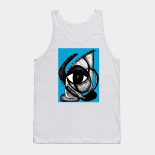 "I see you" - African Symbolic Surrealist Art - Blue Tank Top